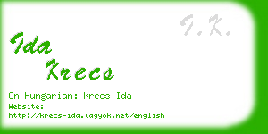 ida krecs business card